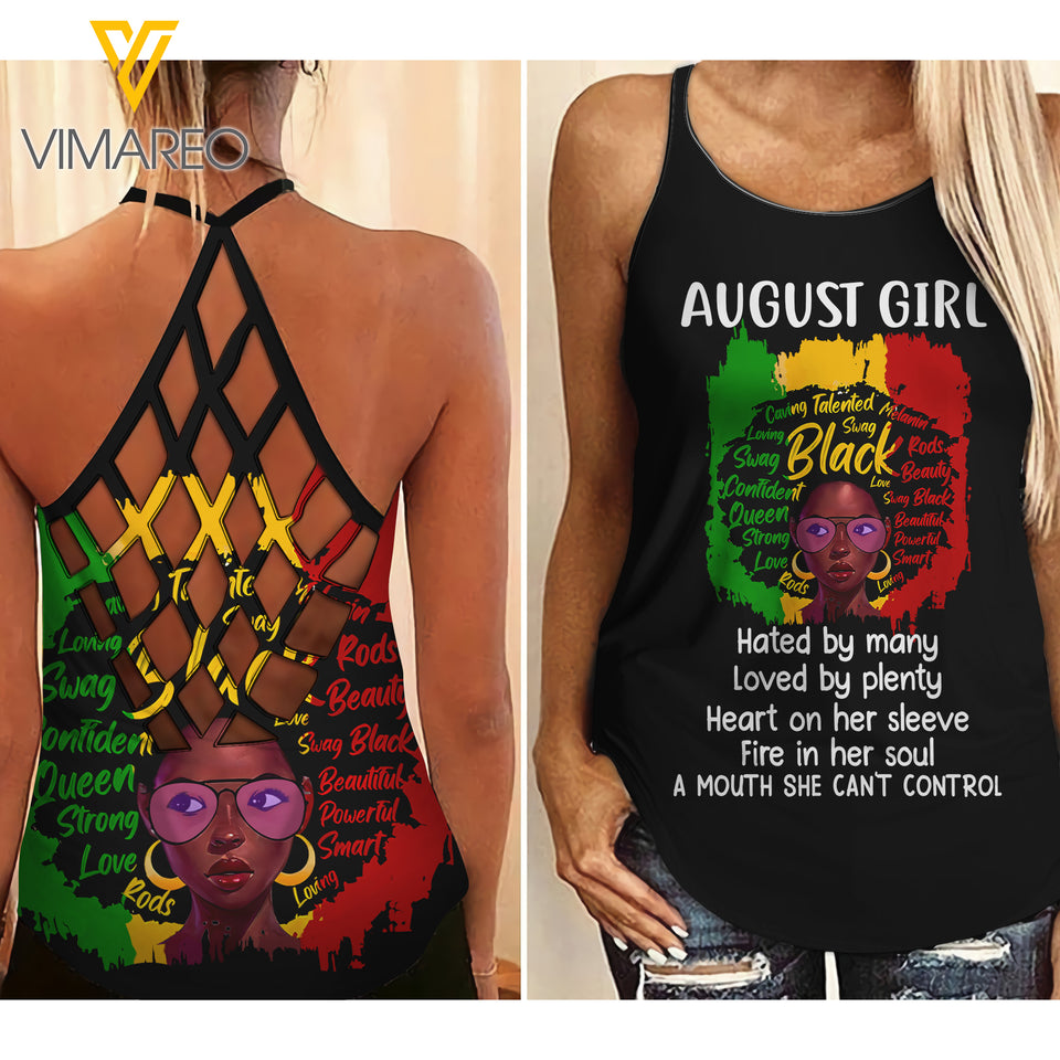 August girl Criss-Cross Open Back Camisole Tank Top