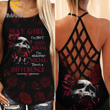 May Girl Criss-Cross Open Back Camisole Tank Top Legging ANT
