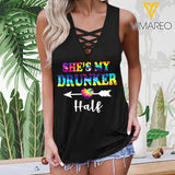 Dunker half Summer Sleeveless Criss Cross Casual Tank Tops