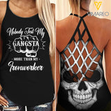 My Ironworker Criss-Cross Open Back Camisole Tank Top Legging QTDT124