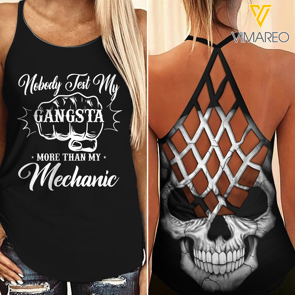My Mechanic Criss-Cross Open Back Camisole Tank Top Legging QTDT124