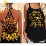 My gangsta test Criss-Cross Open Back Camisole Tank Top Legging SFL