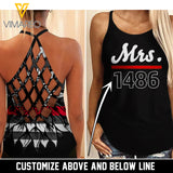 Custom Thin Red Line Criss-Cross Open Back Camisole Tank Top SU