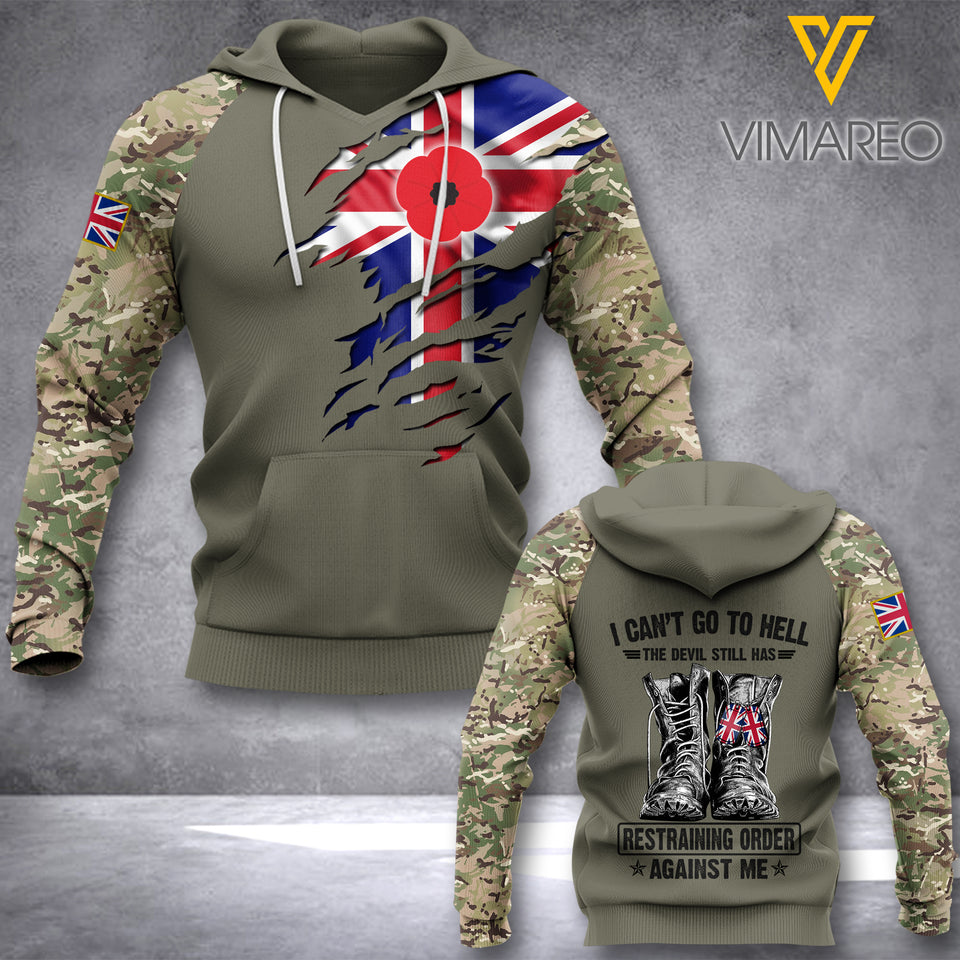British veterans-i can't go to hell TSHIRT/Hoodiel/Sweater 3D PRINTED