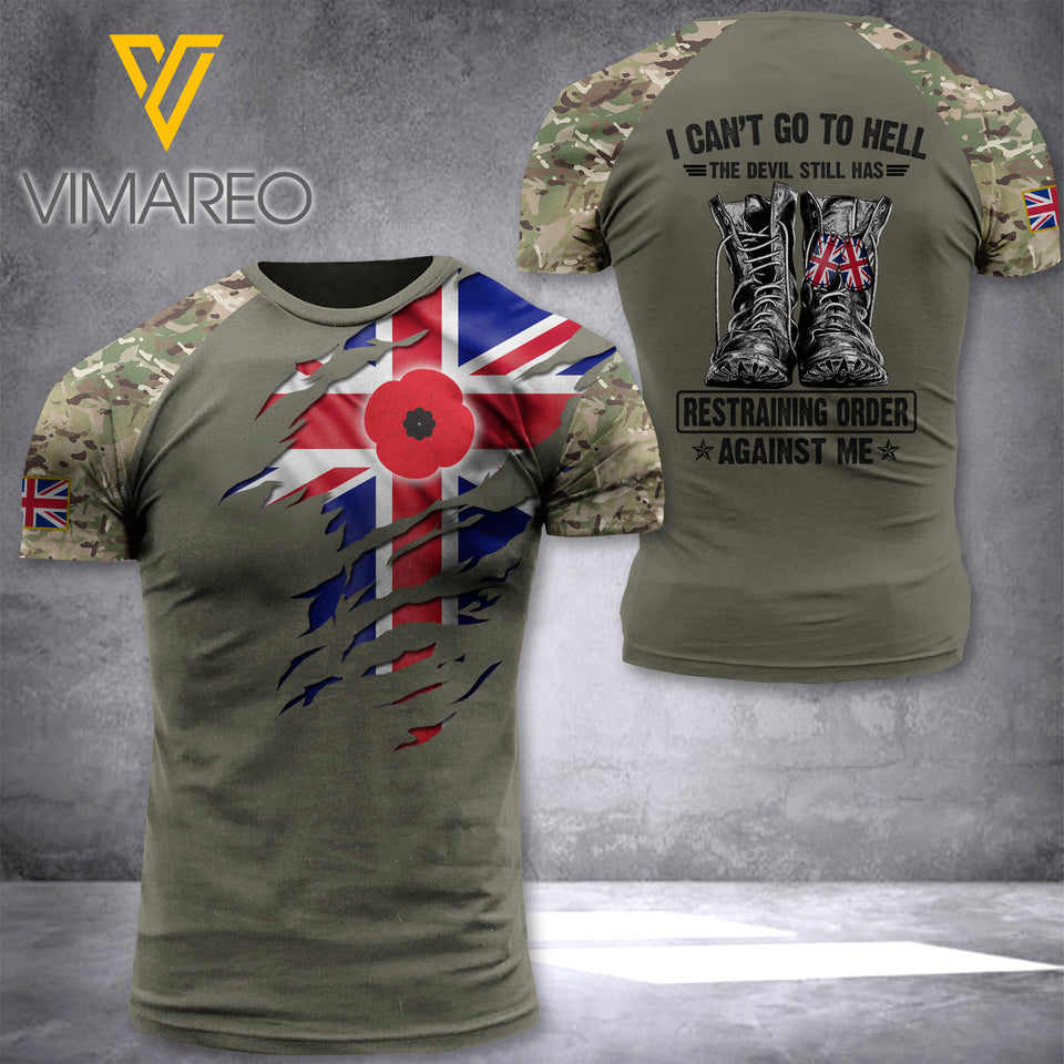British veterans-i can't go to hell TSHIRT/Hoodiel/Sweater 3D PRINTED