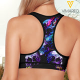 September girl SKull 3D printed Sport bra