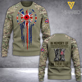 British army veterans-in memory TSHIRT/Hoodiel/Sweater 3D PRINTED