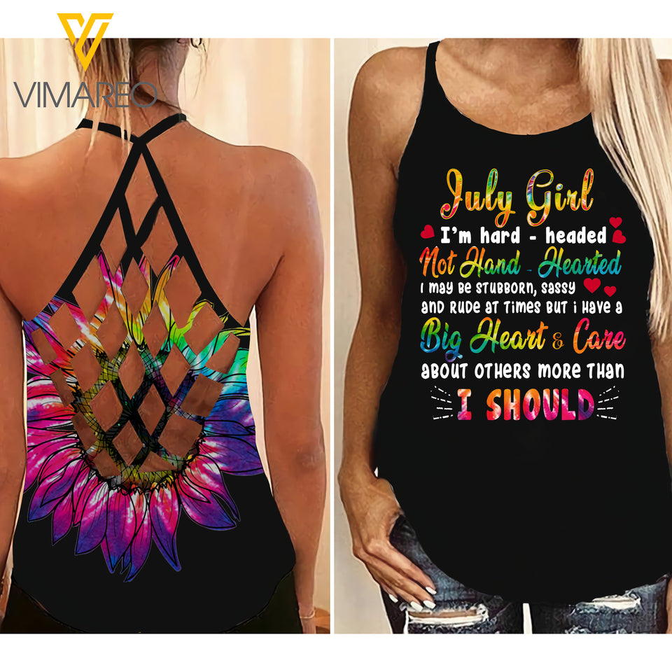 July girl-Criss-Cross Open Back Camisole Tank Top SHO