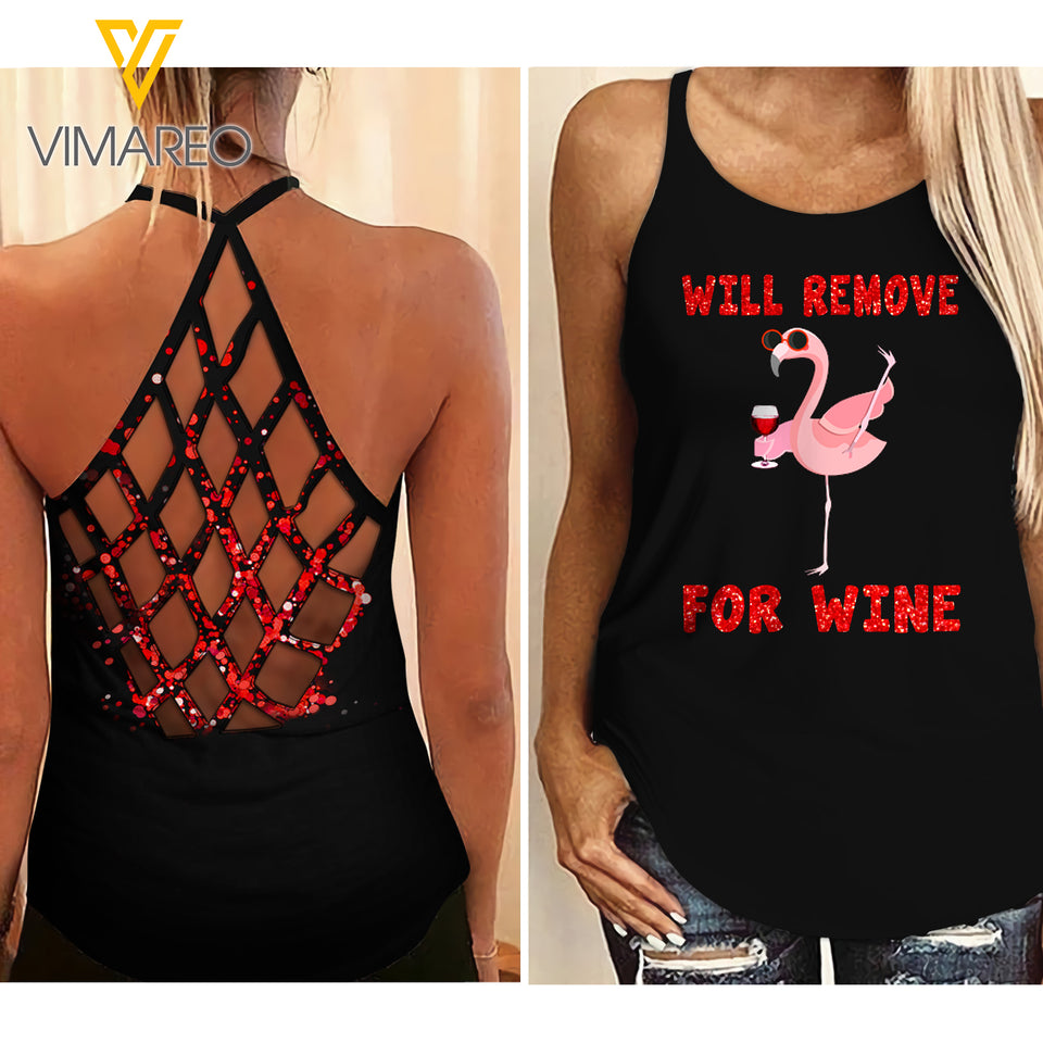 Will remove for wine Criss-Cross Open Back Camisole Tank Top 0204