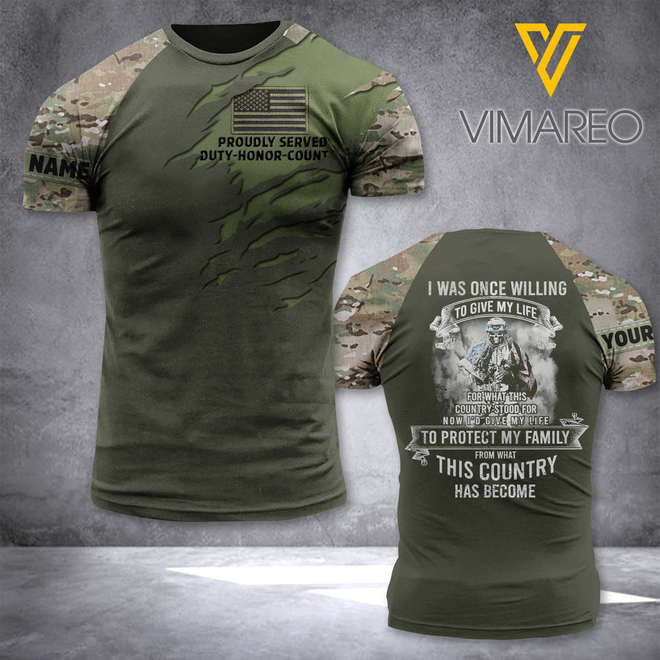 PERSONALIZED US Army 3D Hoodie, Tshirt PRINTED QTHC1703