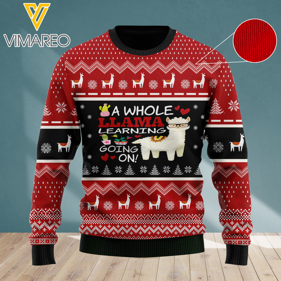 Llama leaning 3D KNITTING WOOL SWEATER