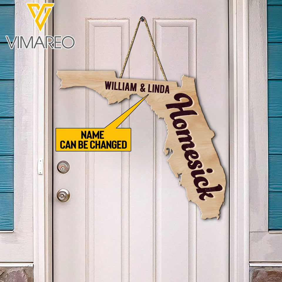 Personalized Florida Homesick WOOD SIGN QT-HQ18