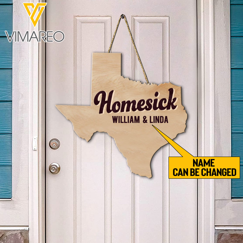 Personalized Texas Homesick WOOD SIGN QT-HQ18