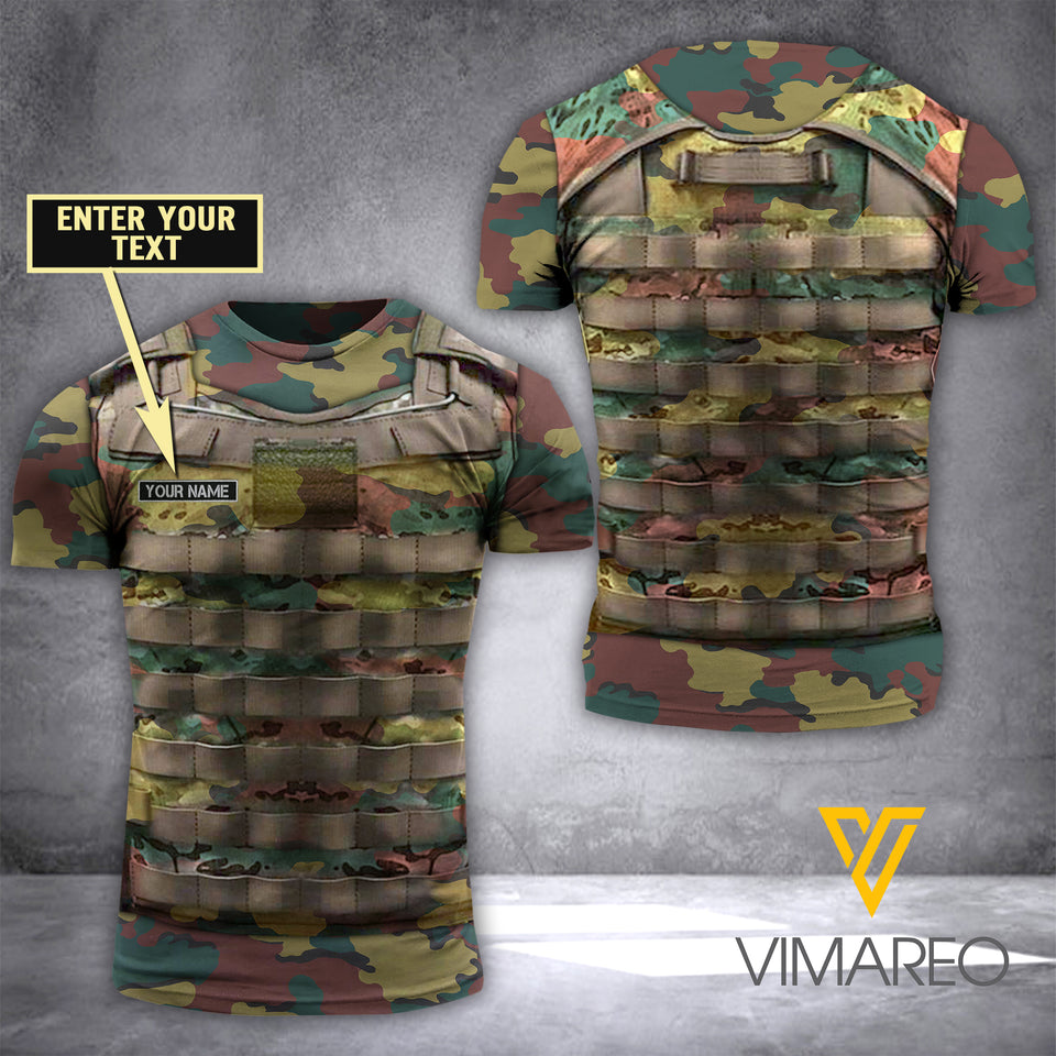 BELGIAN ARMOR CAMO CUSTOMIZE T SHIRT 3D PRINTED TMTL