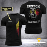 Customized Belgium Soldier 3D Printed TShirt YYAA