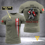 Customized CANADA Army 3D Printed TShirt 1304NGBA