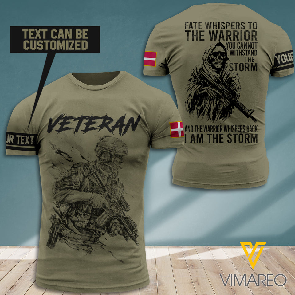 Customized Denmark Soldier 3D Printed Combat Shirt EZA220721