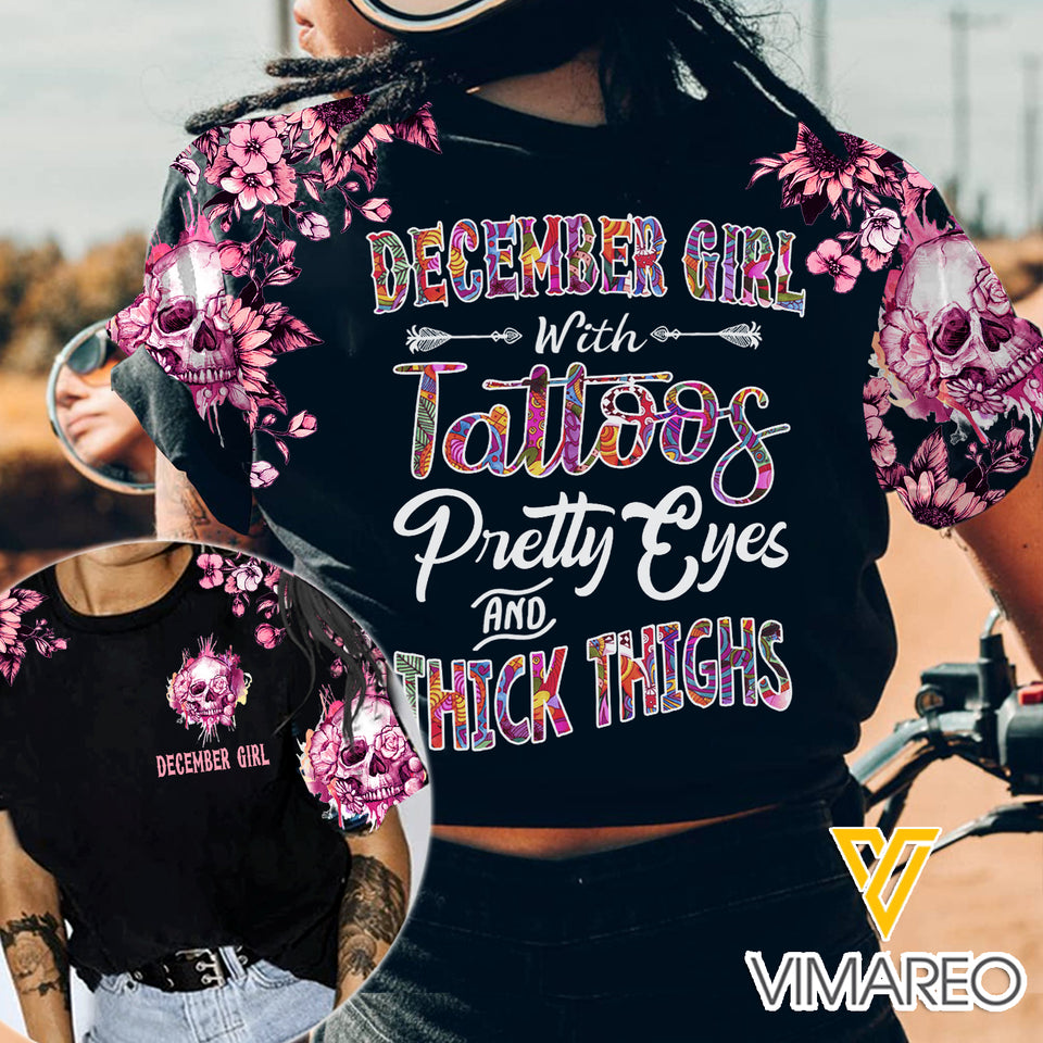 DECEMBER GIRL WITH TATTOOS TSHIRT PRINTED SEP-MA09