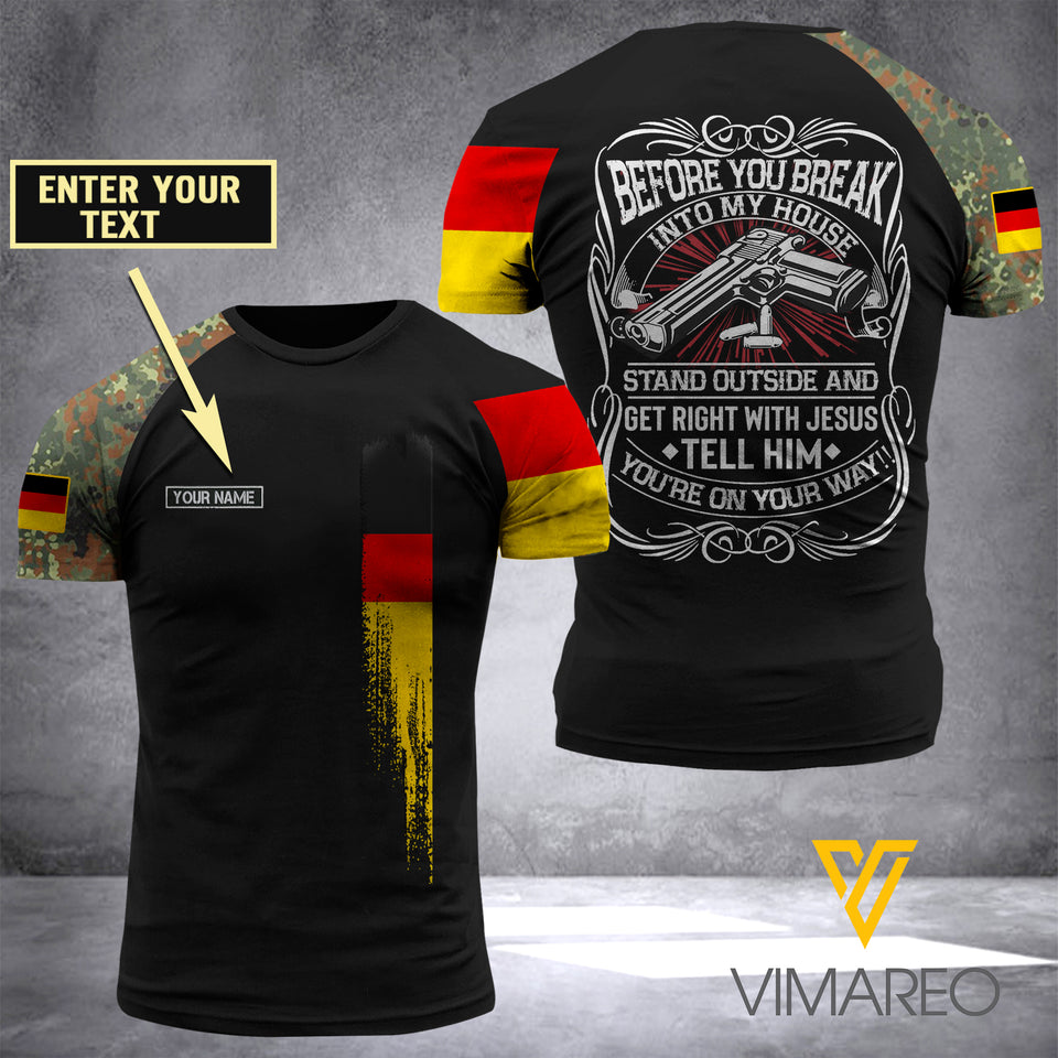Customized GERMAN Army Flag 3D PRINTED SHIRT 0604NGBA