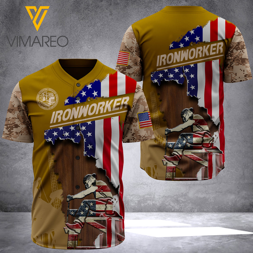 IRONWORKER BASEBALL JERSEY 3D PRINTED