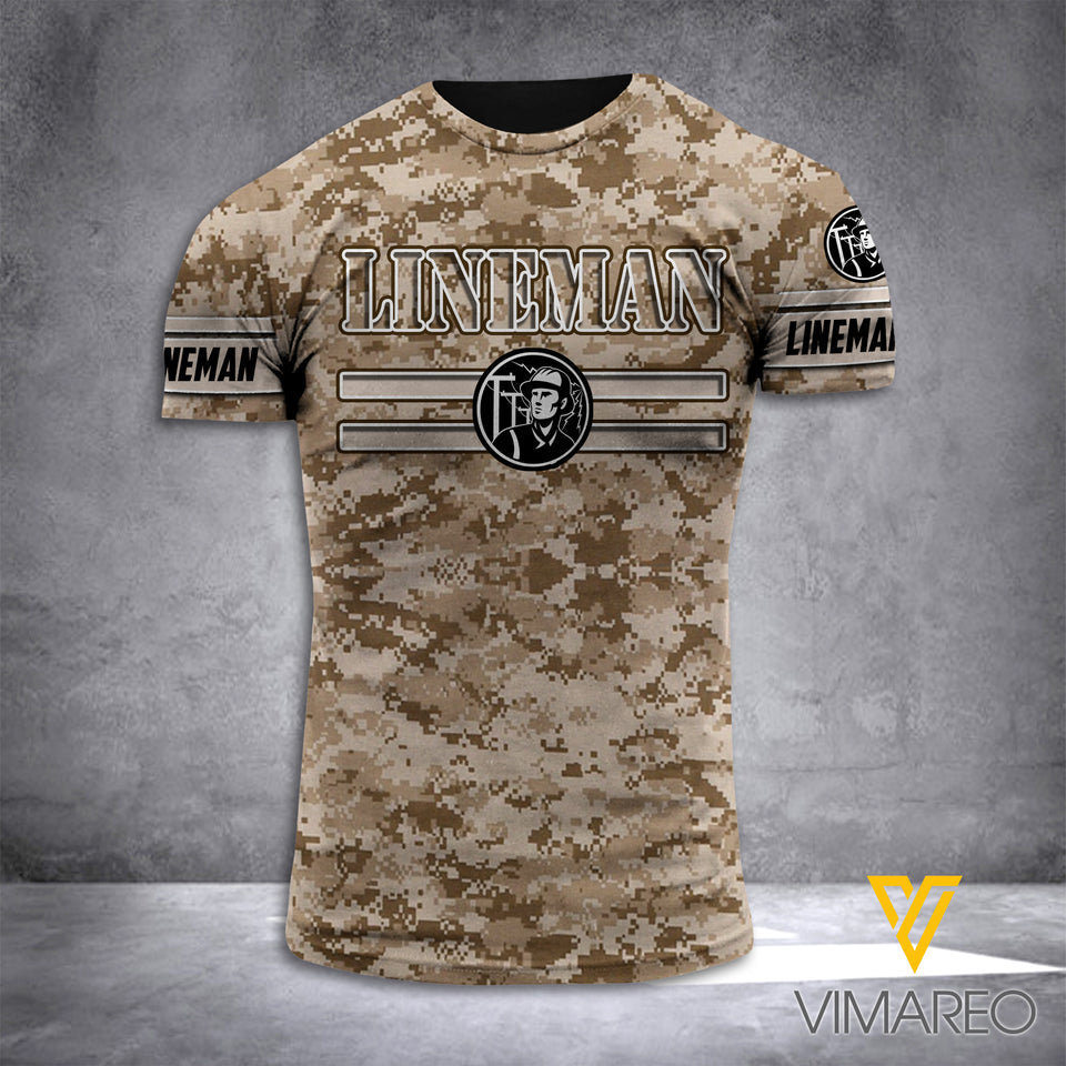LINEMAN CAMO T SHIRT 3D PRINTED TMTL patriot
