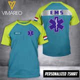 NETHERLAND PARAMEDIC EMS CUSTOMIZE T SHIRT 3D PRINTED TMTL