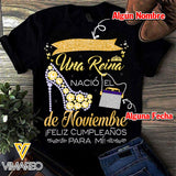 PERSONALIZED NOVEMBER TSHIRT 3D PRINTED NEY110A