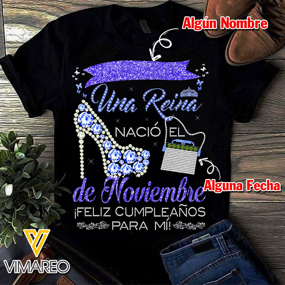 PERSONALIZED NOVEMBER TSHIRT 3D PRINTED NEY110A