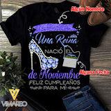 PERSONALIZED NOVEMBER TSHIRT 3D PRINTED NEY110A