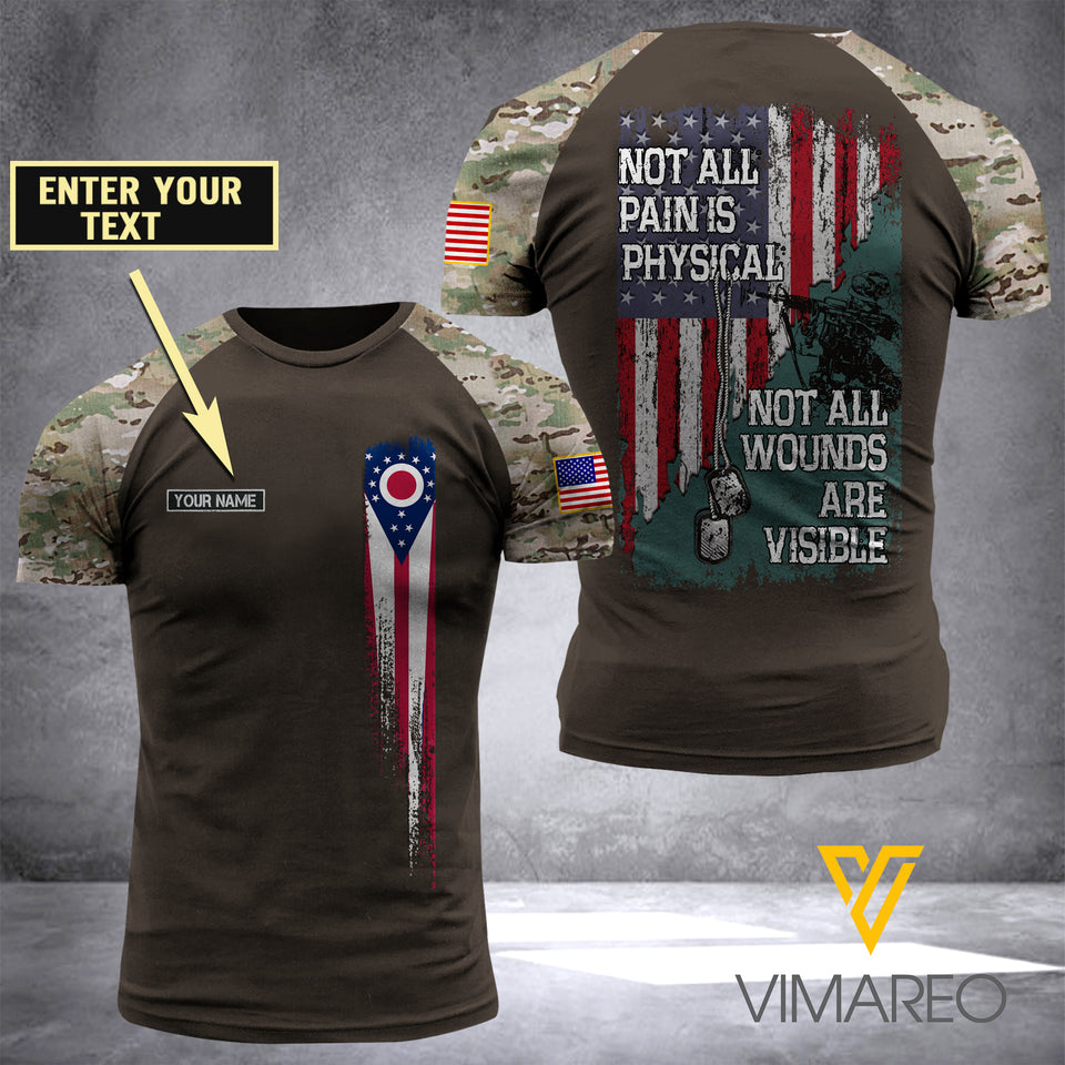 Ohio Flag Customized 3D PRINTED SHIRT PTR