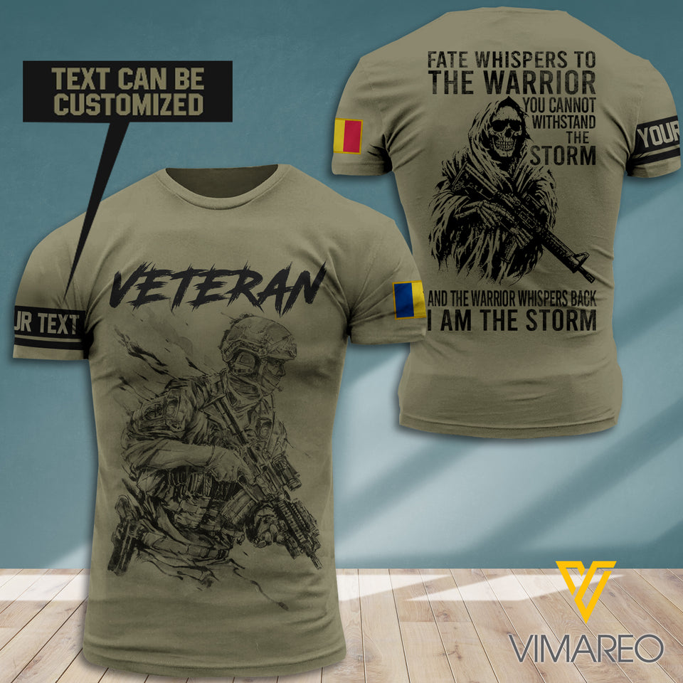 Customized Romania Soldier 3D Printed Combat Shirt EZA220721