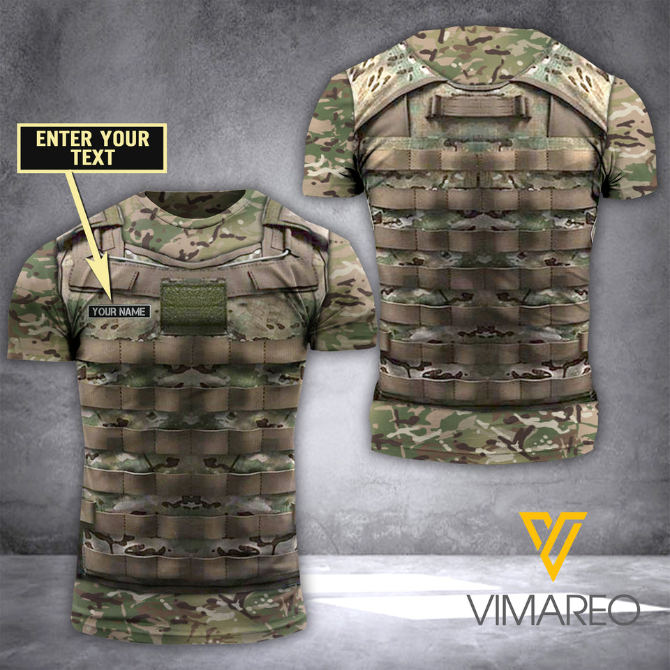 BRITISH ARMOR CAMO CUSTOMIZE T SHIRT 3D PRINTED TMTL