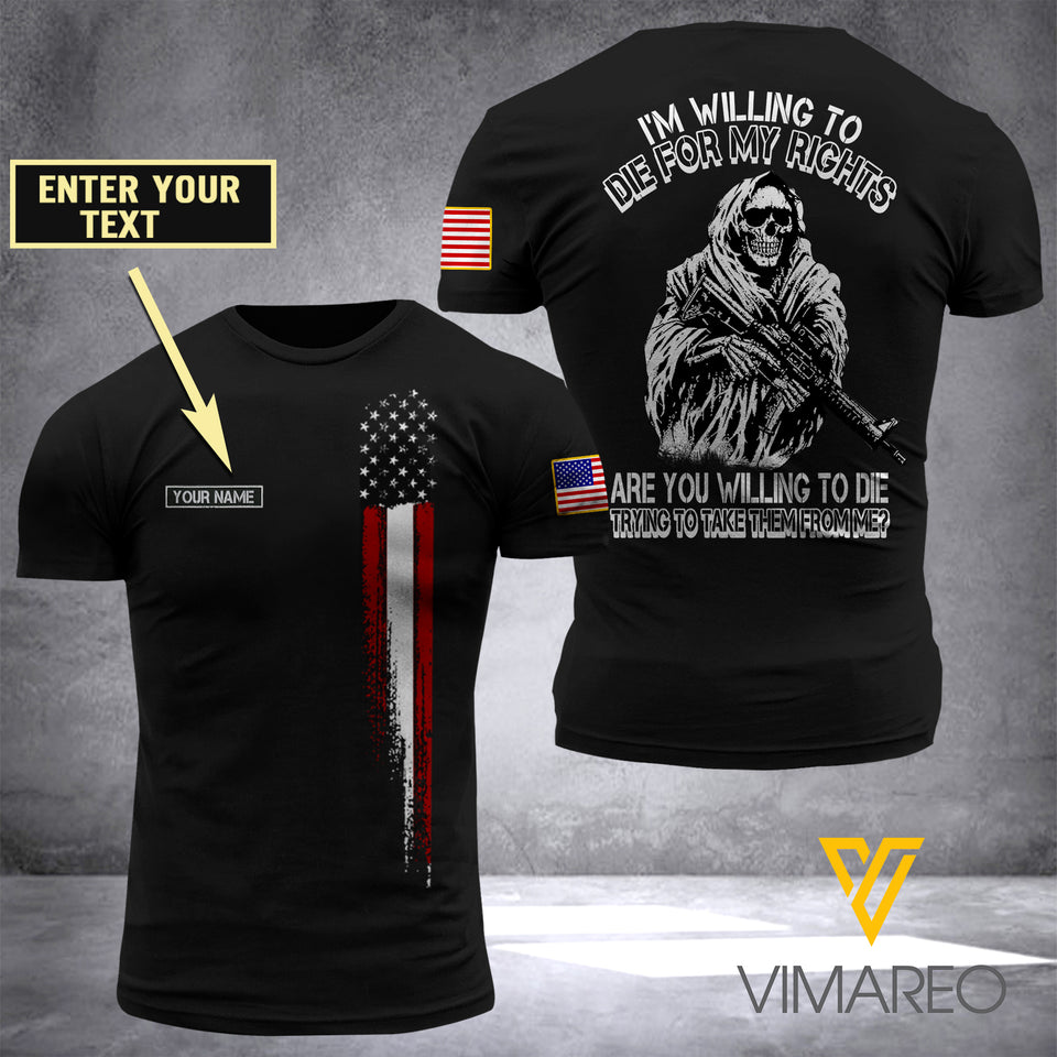 Customized Us Soldier 3D Printed Shirt ZA054