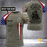 Customized US Soldier 3D Printed Shirt EZA2304