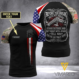 Customized USA Flag 3D PRINTED SHIRT 0104NGBA