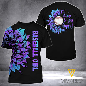 BIGGEST BASEBALL FAN SUNFLOWER TIE DYE T SHIRT 3D PRINTED