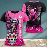 FIGHT LIKE A GIRL - Breast Cancer Awareness TSHIRT 3D PRINTED OCT-MA01