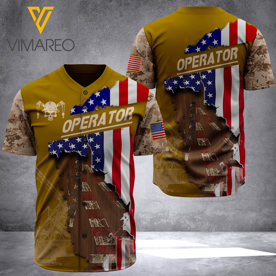 OPERATOR BASEBALL JERSEY 3D PRINTED