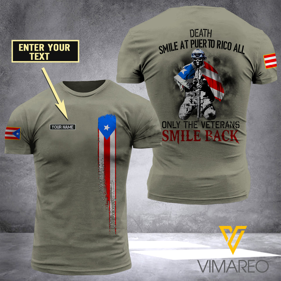 Customized Puerto rico Army 3D Printed TShirt 1304NGBA