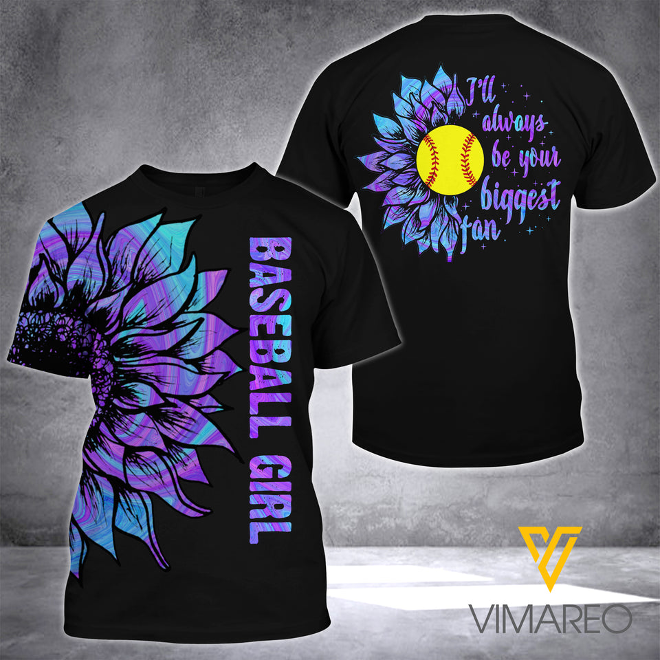 BIGGEST SOFTBALL FAN SUNFLOWER TIE DYE T SHIRT 3D PRINTED