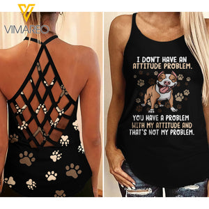 PITBULL ATTITUDE CRISS-CROSS TANK TOP TNVQ1009