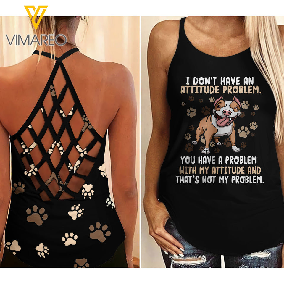 PITBULL ATTITUDE CRISS-CROSS TANK TOP TNVQ1009