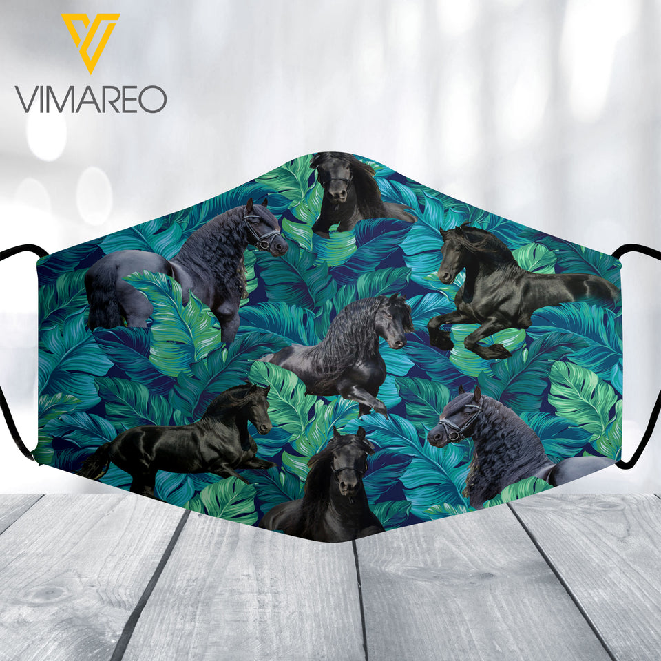 FRIESIAN HORSE HAWAII PATTERN 3D NORMAL MASK TNVQ0909