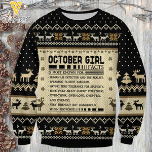 OCTOBER GIRL IN FACT SWEATSHIRT PRINTED TNVQ2210