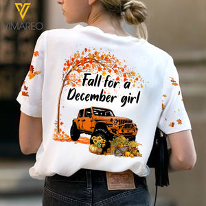 FALL FOR A DECEMBER GIRL JEEP 3D SHIRT TNVQ1609
