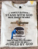 STAND WITH GOD MECHANIC WHITE TSHIRT TNVQ2509