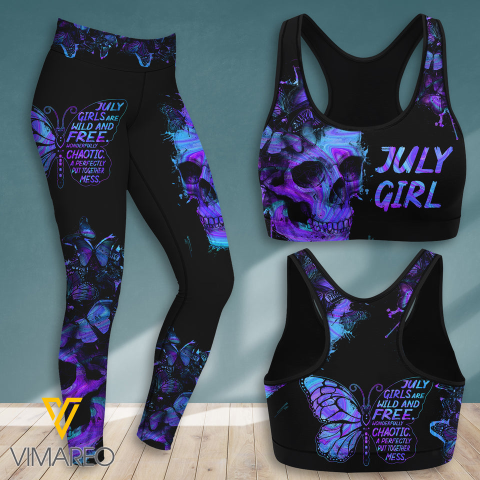 JULY GIRL SKULL TIE DYE SPORT BRA/LEGGING