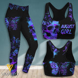 AUGUST GIRL SKULL TIE DYE SPORT BRA/LEGGING