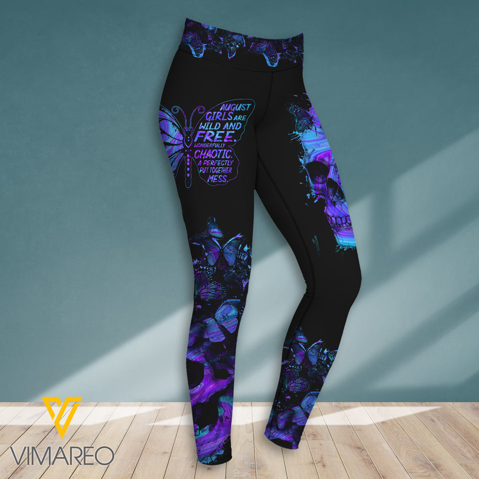 AUGUST GIRL SKULL TIE DYE SPORT BRA/LEGGING