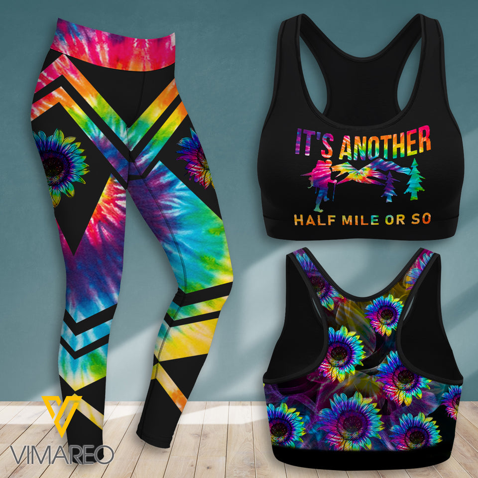 HIKING GIRL SUNFLOWER TIE DYE SPORT BRA/LEGGING